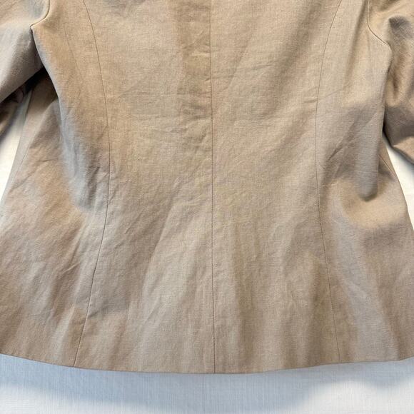 VENUS Linen Blend Blazer Jacket Women's Size 12 Beige with Fringe Details Career - Picture 7 of 13